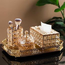 Tissue Boxes Napkins Nordic Diamond Decorative Tissue Box Home Storage Box Metal Napkin Holder Luxury Bedroom Kitchen Living Decor Home Decoration R230714