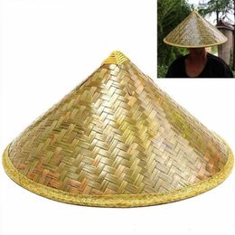 Wide Brim Hats Oriental Bamboo Hat For Women Men Protective Conical Breathable Brimmed BambooWoven Cap Cosplay Coolies
