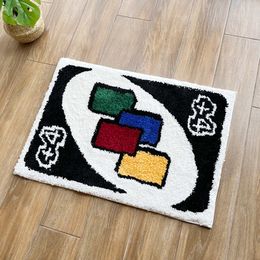 Carpet Uno Rainbow Reversed Carmen Mat Carpet Non slip Floor Decoration Thick Bedding Rectangle Carpet Tufted Fluffy Carpet 230714