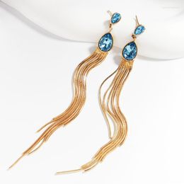 Dangle Earrings Crystals From Austria Water Drop Hanging Long For Girls Party Wedding Trending Tassel Earings Women Jewelry Gift