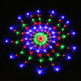 Waterproof RGB Spider LED Net String 1 2M 120 LED Colorful Light Christmas Party Wedding LED Curtain String Lights Gadern Lawn Lam273s