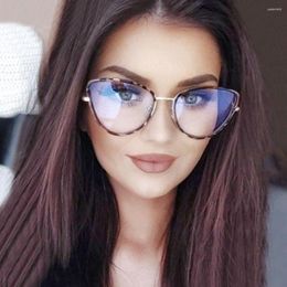 Sunglasses Cat Eye Computer Blue Blocking Light Glasses Men Eyeglasses Frame Transparent Opticos Para Mujer Vintage Triangle Women