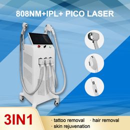 Aesthetic Beauty Salon Equipment 808nm Diode Laser Hair Removal Nd Yag Tattoo Pigment Freckle Removal IPL Laser Acne Treatment Skin Rejuvenation Machine