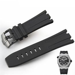 Watchband Man 28mm Watch Band Black Red Orange Blue Gray Green Yellow Waterproof Silicone Rubber Diver Strap Stainless Steel Pin B260e