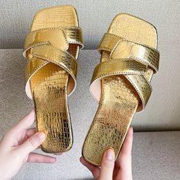 GAI Women's Summer Outdoor Beach Shoes Fashion Roman Women Flat Slippers Ladies Casual Slides Plus Size Sandals 230713 GAI