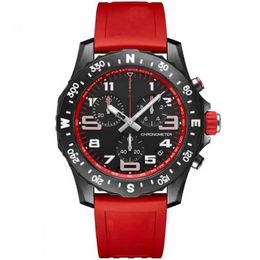 2022 Luxury Men's Watch Japan Quartz Pro Avenger Chronograph 44mm Watches Red Rubber 1884 Men Watches Hardex Glass Wristwatch264u