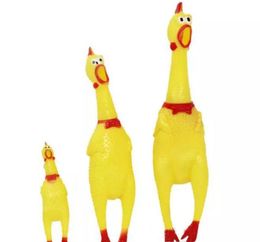 Funny Dog Gadgets Novelty Yellow Rubber Chicken Pet Dog Toy Novelty Squawking Screaming Shrilling Chicken For Cat Pet Supplies