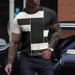 Men's T-Shirts New Summer Waffed Mens T Shirt Vintage Geometric Graphic Tops Casual Short Sleeve O Neck Loose Pullover T-shirt Men Streetwear L230713