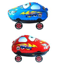 Cartoon Red Blue Car Walking Balloon Inflatable Foil Helium Air Balloons Christmas Party Classic Toys