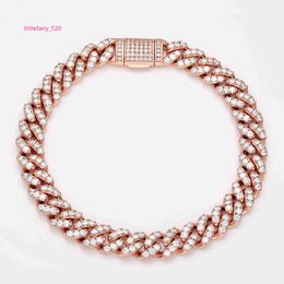 Pendant Necklaces HAILER joyas necklace man 8mm high quality moissanite 925 silver cuban bracelet rose gold cuban link chain