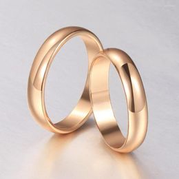 Wedding Rings Chic 585 Rose Gold Colour Ring Rotatable Carved Couple For Women Girls Jewellery Birthday Gifts Drop HGR75