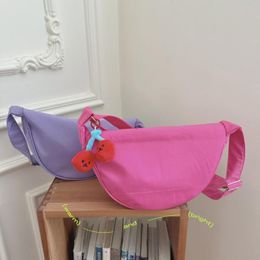 Evening Bags Simple Solid Color Women's Messenger College Girls Sports Shoulder Bag Casual Purse Hobos Underarm Female Handbags