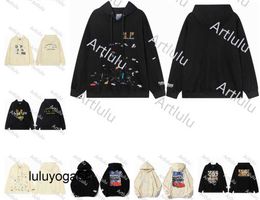 2023 Brand Men's Hoodies Sweatshirts Designer Galery depts Gary Painted Graffiti Used Letters Printed Loose Casual Fashion brand Men Women hoodie