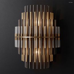 Wall Lamp Retro Metal Rods LED Brass Nickel Modern Glass Lighting Living Room Sconce Lamps For Bathroom