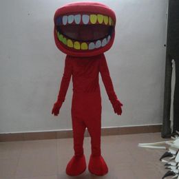 2019 High quality red big mouth mascot costume with different colours of teeth for adult to wear for 288V