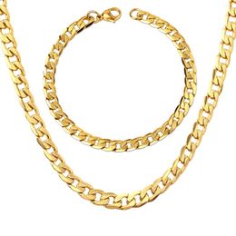 Necklace Earrings Set LUXUKISSKIDS Trendy Bracelet Men Jewellery Gold Colour Chain African Dubai