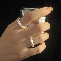 925 Sterling Silver Irregular Bump Narrow Open Rings For Women Female Simple Retro Style Handmade Fine Jewellery Bijoux Birthday L230704