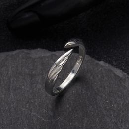 Fashion Angel Evil Wing Open Ring for Women Men Animal Black Silver Colour Metal Butterfly Mushroom Finger Jewellery Party Gifts