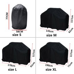 BBQ Tools Accessories Black Waterproof BBQ Cover BBQ Accessories Grill Cover Anti Dust Rain Gas Charcoal Electric Barbeque Grill 4 Sizes 230714