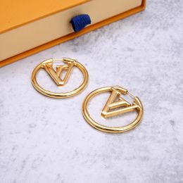 earrings designer for women Hoops Earrings Fashion Womens Circle Simple Gold Earring Jewelry Luxurys Designer Earrings Silver Letter Stud Earring Size 5 Cm