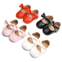 First Walkers Born Baby Girls Shoes PU Leather Big Bow Princess Soft Soled Non-slip Footwear Wedding Party