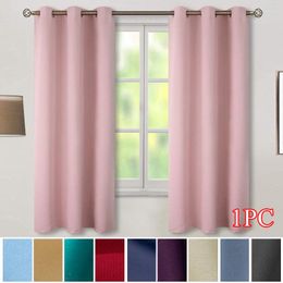 Curtain 1PC Solid Colour Shading 2023 Blackout Window Treatment Fabric Finished Short Modern Curtains