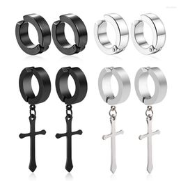 Backs Earrings 1/6 Pairs No Piercing Titanium Steel Clip-on Fake Earring Round Ear Clip For Women Men Punk Party Fashion Sexy Jewelry