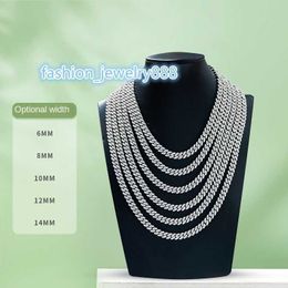 Pendant Necklaces 10mm High level Hip Hop Cuban Chain S925 Sterling Silver Full Set D Color Moissanite Neutral Collar Necklace