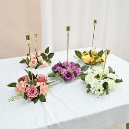 Decorative Flowers Imitation Rose Fine Workmanship Simulation Garland Wedding Candlestick