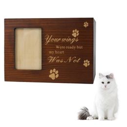 Other Cat Supplies Wood Pet Keepsake Storage Box With P o Frame For Dog Ashes Cremation Urns 230713