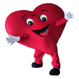 2019 Factory Outlets Red Love Heart Mascot Costume fancy Party Dress Adult Size Ship 287I