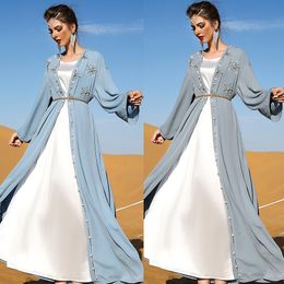 Pants Ramadan Muslim Women Long Abaya Open Kimono Cardigan Middle East Islamic Maxi Robe Caftan Rhinestone Arabic Turkey Dubai