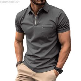 Men's T-Shirts Tops Mens T-Shirt Beach Club Dating Soft Solid Summer Tee Top Zip Collar Breathable Classic Daily Male Office L230713