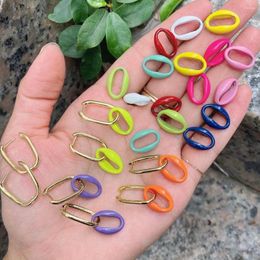 Dangle Earrings 5Pair Colourful Enamel Lip Shaped Drop Earring Jewellery Fashion Simple Design Women Ins