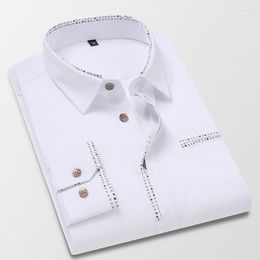 Men's Dress Shirts Autumn Long Sleeve Business Formal Floral Large Size Top Korean Version Slim Youth Trend M-5XL