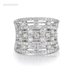 Bling Bling Vvs Moissanite Ring 100% 925 Sterling Ring Designer Style Topaz CZ New Engraving Filled Hollow Ring For Men And Women Silver Jewellery Rings