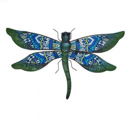 Garden Decorations Metal Dragonfly Wall Decoration Home Garden Statues Sculptures and Figurines Outdoor Ornaments for Bedroom Fence Patio Backyard L230714