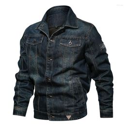 Men's Jackets Spring Denim Jeans Coats Autumn Casual Turn-Down Cowboy Hip Hop Ripped Windbreaker Bomber Jacket Plus Size 6XL