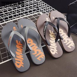 Slippers WTEMPO Summer Personality Art Flip-flops Indoor And Outdoor Fashionable Embossing Men Letter Leisure Beach Sandals