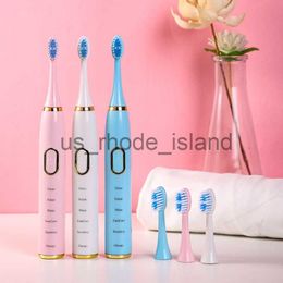Other Baby Feeding Sonic Electric Toothbrushes For Adults Kids Smart Timer Soft Hair USB Rechargeable Toothbrush IPX7 Waterproof 4 Brush Head x0714