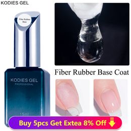 Nail Gel KODIES GEL Fibre Base Coat Fibreglass for Nails Polish UV Semi Permanent Repair Fix Crack Rubber Strengthener 230714