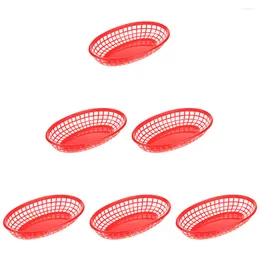 Dinnerware Sets 6 Pcs Fries Fruit Trays Compact Fry Basket Convenient Fried Chicken Container Storage Plate Abs Restaurant