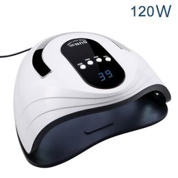 120W LED Nail Lamp Nail Dryer Dual Hands 42PCS LED UV Lamp for Curing UV Gel Nail Polish with Motion Sensing Manicure Tool2714