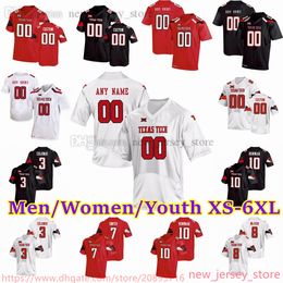 Custom S-6XL NCAA Texas Tech TTU Football Jersey 25 Blake Bedwell 13 Brady Boyd 9 Jerand Bradley 86 Brown 47 Tanner Allen 73 Cade Briggs 43 Joseph Adedire 37 Brook Honore