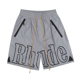 Designer Rhude Summer Black Running Loose Tide High Street Leisure White Grey Jog Fiess Quick Dry Mens Gym Sports Shorts Size S-Xl02
