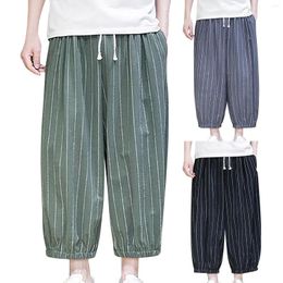 Mens Pants 13 House Loose Straight Nine Quarter Summer Casual Breathable