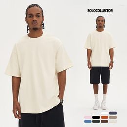 Men's T Shirts Pure Cotton Shirt For Men Y2k Style Oversized Half Sleeve Solid Color Fashion Tops