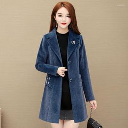 Women's Trench Coats Thick Fur Faux Casual Winter Coat For Women Fashion Imitation Mink Velvet Long Jacket Overcoat Female Warm