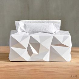 Tissue Boxes Napkins Nordic Style Tissue Box Rectangle Water-proof Melamine Wear-resistant Tissue Box Cover for Home Desktop Storage R230714