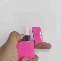 Vip Link Creative Hot Selling Pink Lighter Windproof Red Flame Portable Mini Ultra-thin Cigarette Cute Girl Gift SDK1